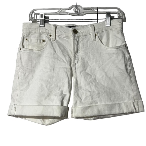 Tommy Hilfiger Fitted Denim Shorts Size 6 White Summer Preppy - Picture 1 of 6